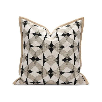 Black Khaki Beige Geometric Pattern Cushion Cover │ Modern Nordic Decorative Pillowcase - Besontique Home