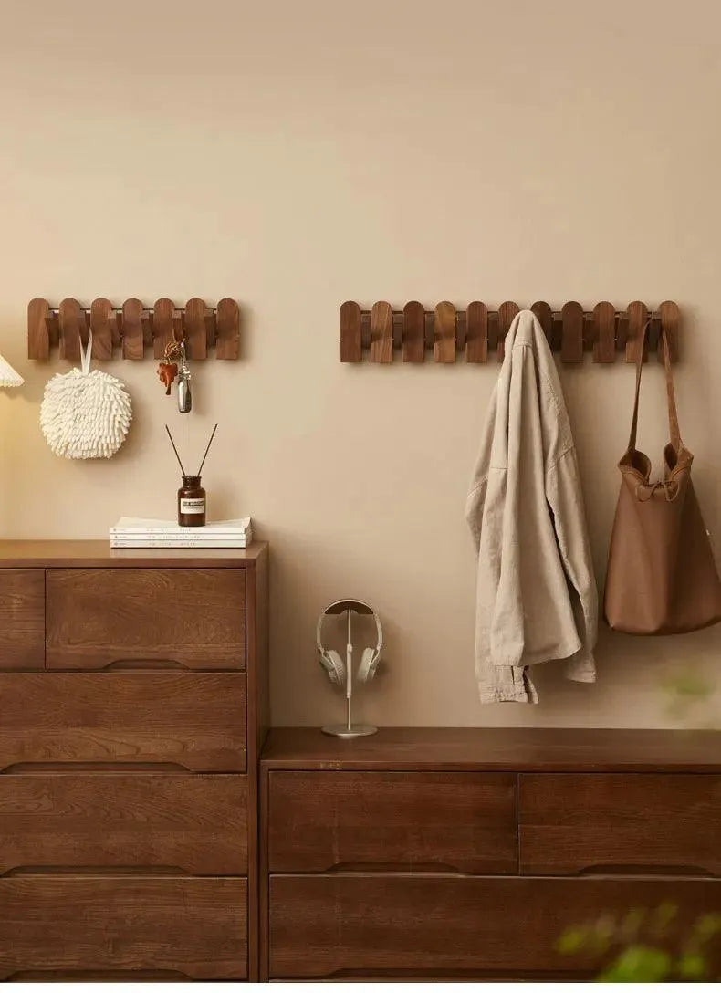 Black Walnut Foldable Wall Hanging Hooks Hanger │ Modern Nordic Rack for Clothes Bags Coat │ Entrance Door Home Decoration - Besontique Home