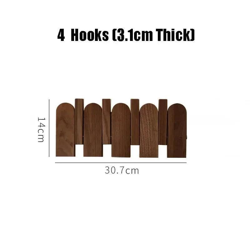 Black Walnut Foldable Wall Hanging Hooks Hanger │ Modern Nordic Rack for Clothes Bags Coat │ Entrance Door Home Decoration - Besontique Home