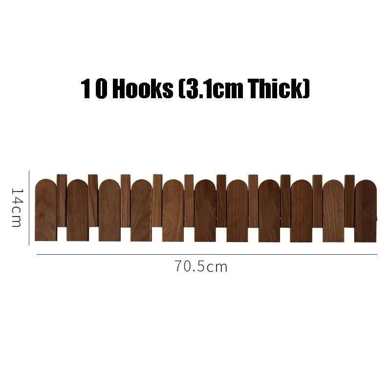 Black Walnut Foldable Wall Hanging Hooks Hanger │ Modern Nordic Rack for Clothes Bags Coat │ Entrance Door Home Decoration - Besontique Home