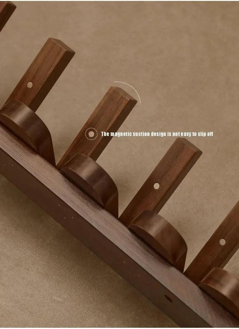 Black Walnut Foldable Wall Hanging Hooks Hanger │ Modern Nordic Rack for Clothes Bags Coat │ Entrance Door Home Decoration - Besontique Home