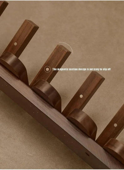 Black Walnut Foldable Wall Hanging Hooks Hanger │ Modern Nordic Rack for Clothes Bags Coat │ Entrance Door Home Decoration - Besontique Home