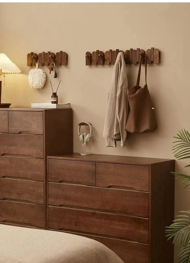 Black Walnut Foldable Wall Hanging Hooks Hanger │ Modern Nordic Rack for Clothes Bags Coat │ Entrance Door Home Decoration - Besontique Home