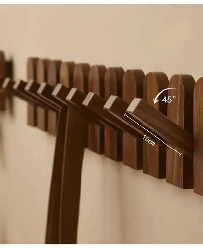 Black Walnut Foldable Wall Hanging Hooks Hanger │ Modern Nordic Rack for Clothes Bags Coat │ Entrance Door Home Decoration - Besontique Home