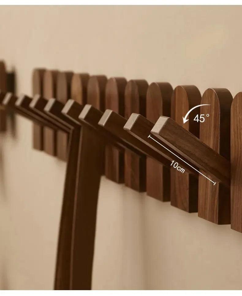 Black Walnut Foldable Wall Hanging Hooks Hanger │ Modern Nordic Rack for Clothes Bags Coat │ Entrance Door Home Decoration - Besontique Home