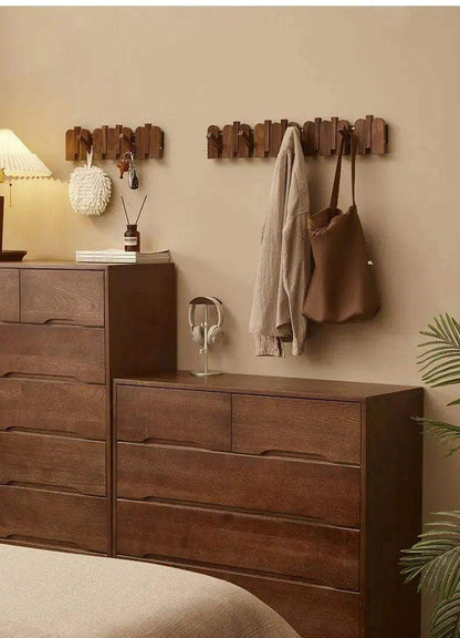 Black Walnut Foldable Wall Hanging Hooks Hanger │ Modern Nordic Rack for Clothes Bags Coat │ Entrance Door Home Decoration - Besontique Home