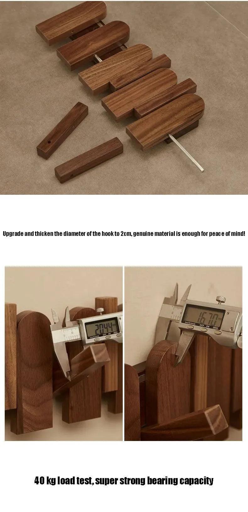 Black Walnut Foldable Wall Hanging Hooks Hanger │ Modern Nordic Rack for Clothes Bags Coat │ Entrance Door Home Decoration - Besontique Home