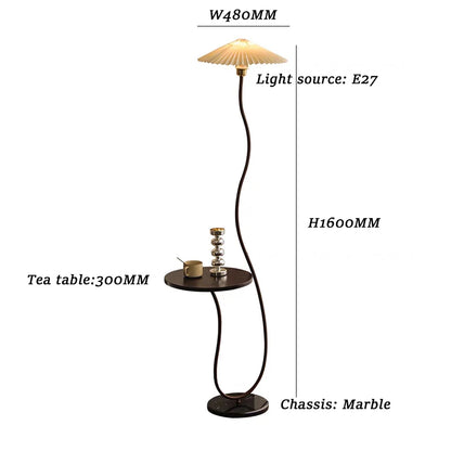 Modern Nordic Style Floor Lamp with Table │ Modern Vintage Japandi Home Standing Light Furniture