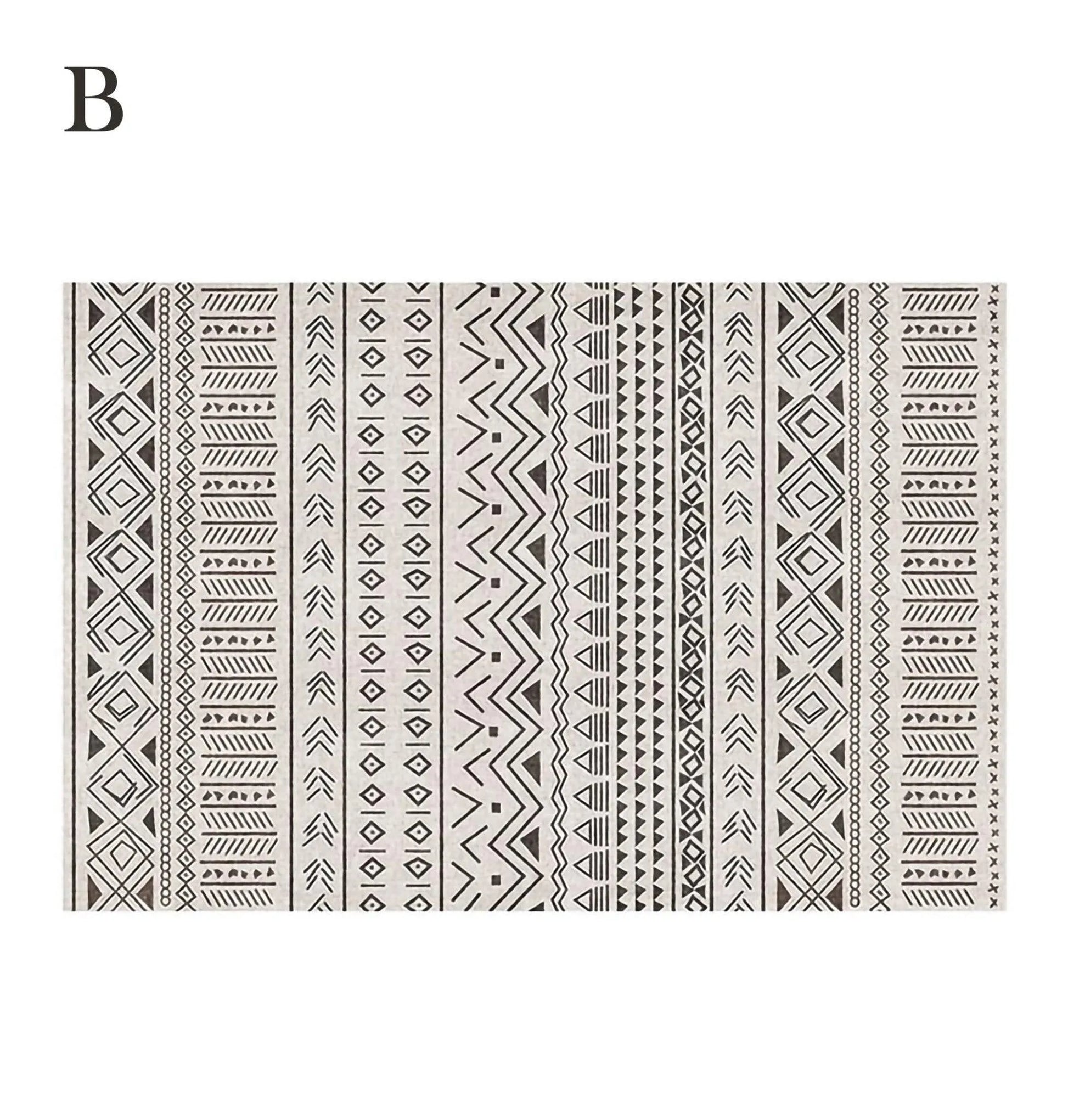 Bohemian Abstract Rugs │ Retro Moroccan Style Living Room Carpet - Besontique Home