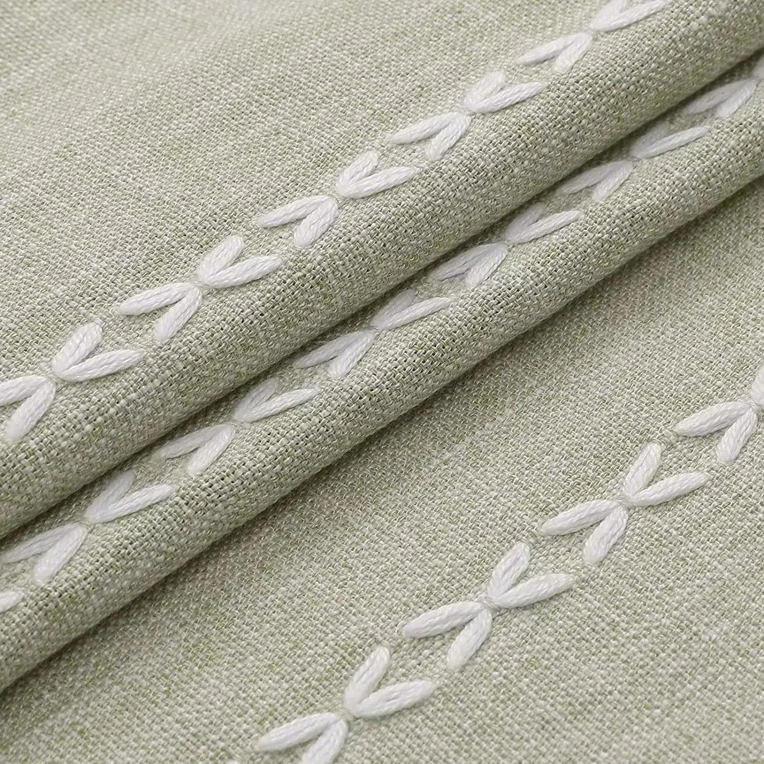 Bohemian Heavy Linen Shower Curtain with Tassel (1 pcs) │ For Modern Style Bathroom Decor - Besontique Home