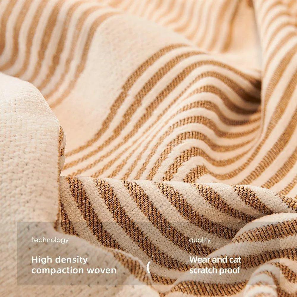Boho Pattern Nordic Throw Blanket with Tassel │ Cotton Reversible Anti-cat Scratch Protection Sofa Cover - Besontique Home