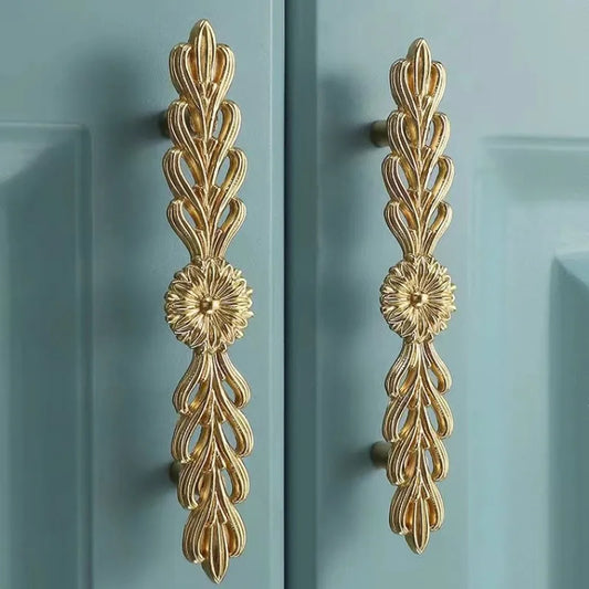 Möbeltürknauf aus goldfarbenem Messing im Vintage-Stil │ Französische europäische Küchengriffe
