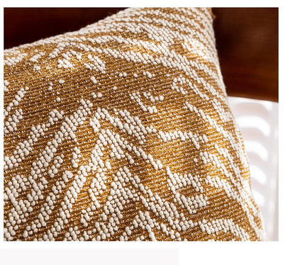 Brown Beige Geometric Chenille Cushion Cover │ Nordic Minimal Home Throw Pillow Covers - Besontique Home