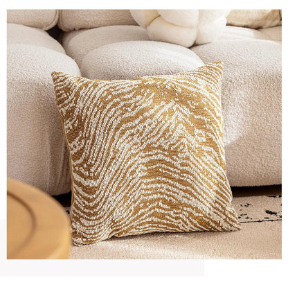 Brown Beige Geometric Chenille Cushion Cover │ Nordic Minimal Home Throw Pillow Covers - Besontique Home
