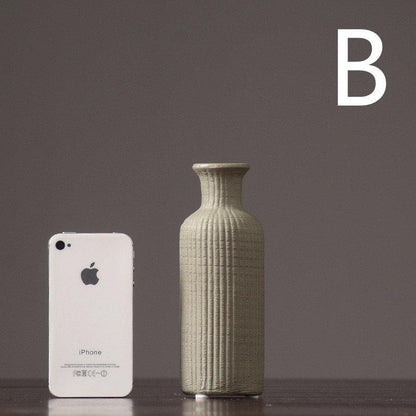 Brown Beige Gray Ceramic Flower Vase Pot │ Home Decoration Item - Besontique