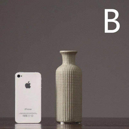 Brown Beige Gray Ceramic Flower Vase Pot │ Home Decoration Item - Besontique Home