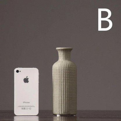 Brown Beige Gray Ceramic Flower Vase Pot │ Home Decoration Item - Besontique Home