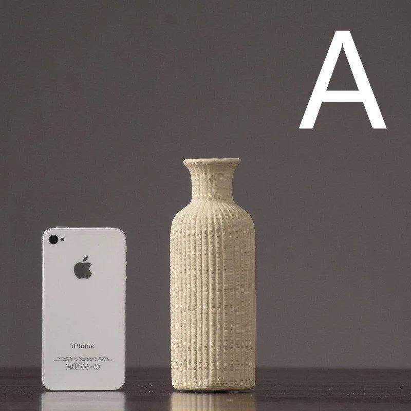 Brown Beige Gray Ceramic Flower Vase Pot │ Home Decoration Item - Besontique Home