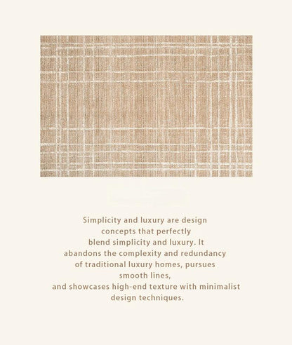 Brown Beige Line Plaid Large Area Carpet │ Minimal Soft Home Decorative Non-Slip Rug - Besontique Home