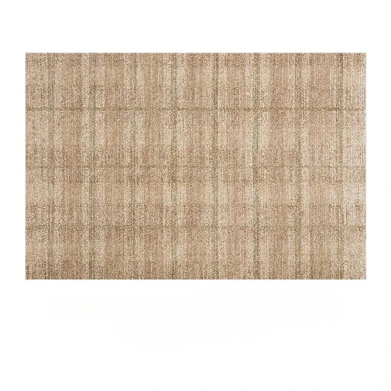 Brown Beige Line Plaid Large Area Carpet │ Minimal Soft Home Decorative Non-Slip Rug - Besontique Home