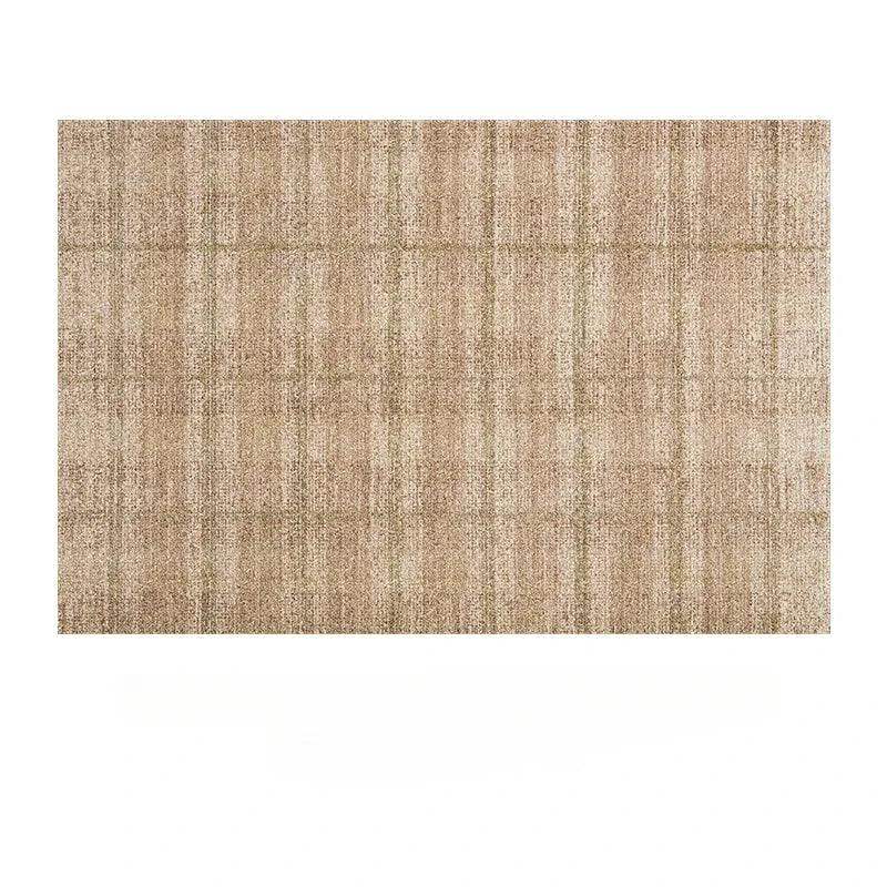 Brown Beige Line Plaid Large Area Carpet │ Minimal Soft Home Decorative Non-Slip Rug - Besontique Home