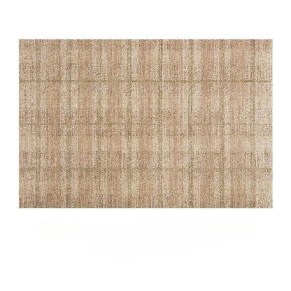 Brown Beige Line Plaid Large Area Carpet │ Minimal Soft Home Decorative Non-Slip Rug - Besontique Home