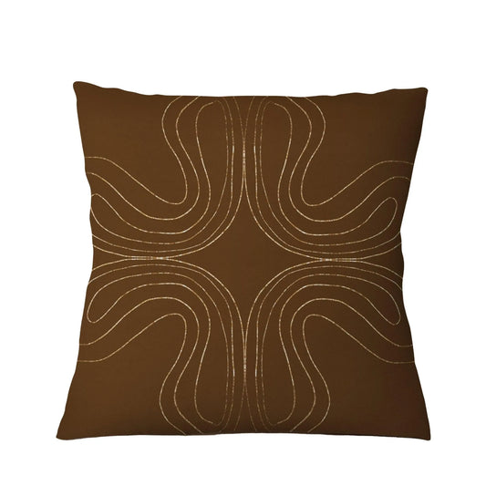 Brown Gold Pattern Pillow Cushion & Cover│ Abstract Decorative Pillow │ Sofa Living Room Bedroom Decoration - Besontique Home