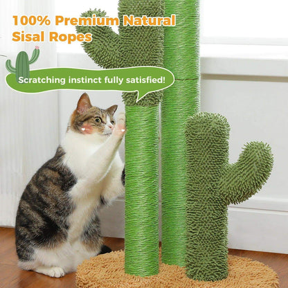 Cactus Cat Scratching Post with Interactive Dangling Ball | Pet-Friendly Cat Scratcher Furniture - Besontique Home