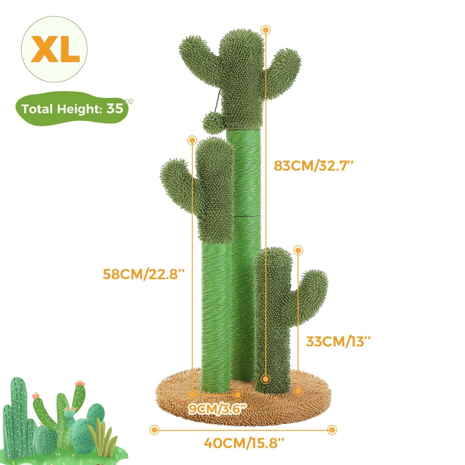 Cactus Cat Scratching Post with Interactive Dangling Ball | Pet-Friendly Cat Scratcher Furniture - Besontique Home