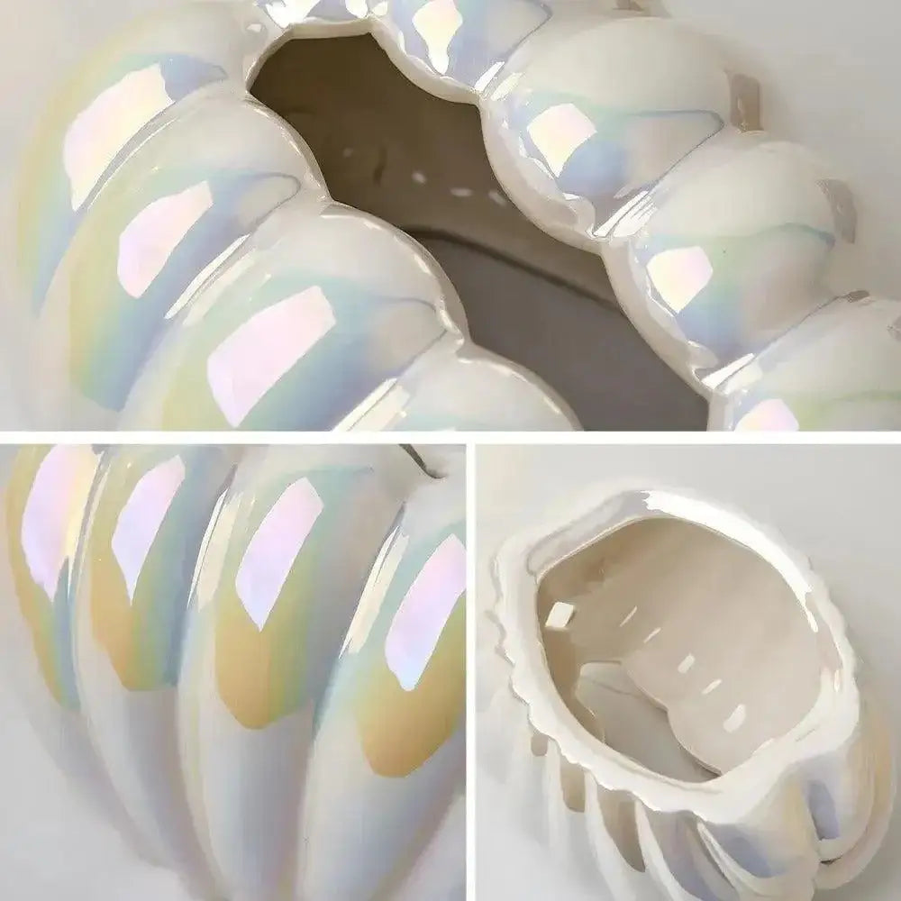 Ceramics Shell-shaped Tissue Box Case │ Modern Decorative Napkin Holder Organizer - Besontique Home