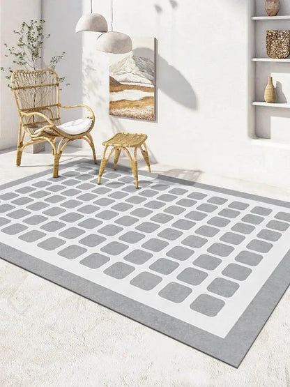 Checkerboard Pattern Home Decor Carpet │ Modern Geometric Decorative Floor Rug - Besontique