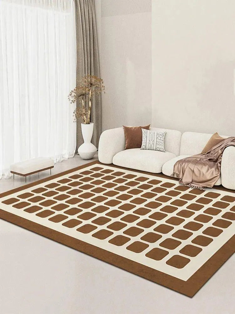 Checkerboard Pattern Home Decor Carpet │ Modern Geometric Decorative Floor Rug - Besontique