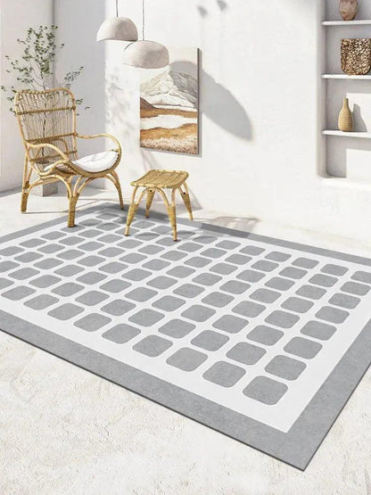 Checkerboard Pattern Home Decor Carpet │ Modern Geometric Decorative Floor Rug - Besontique Home