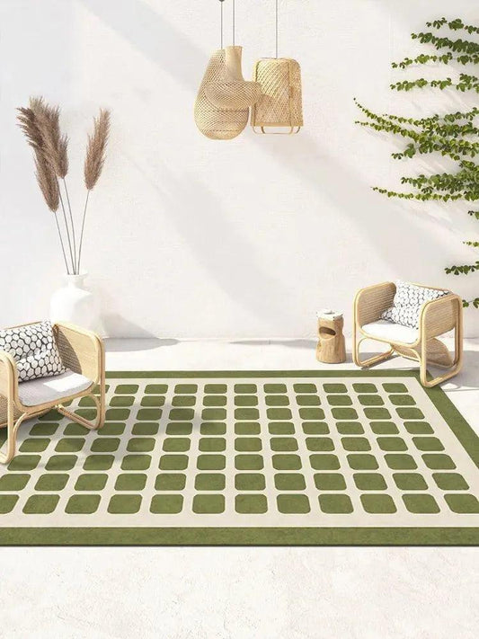 Checkerboard Pattern Home Decor Carpet │ Modern Geometric Decorative Floor Rug - Besontique Home