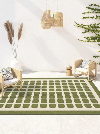 Checkerboard Pattern Home Decor Carpet │ Modern Geometric Decorative Floor Rug - Besontique Home