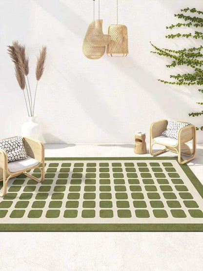 Checkerboard Pattern Home Decor Carpet │ Modern Geometric Decorative Floor Rug - Besontique Home