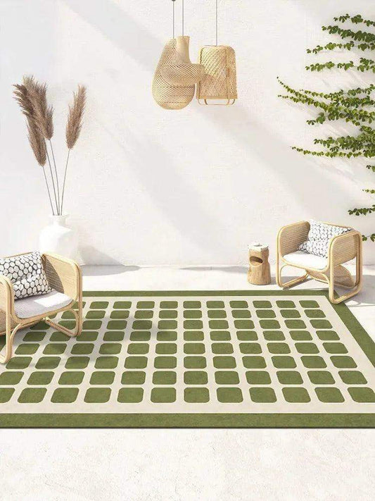 Checkerboard Pattern Home Decor Carpet │ Modern Geometric Decorative Floor Rug - Besontique Home