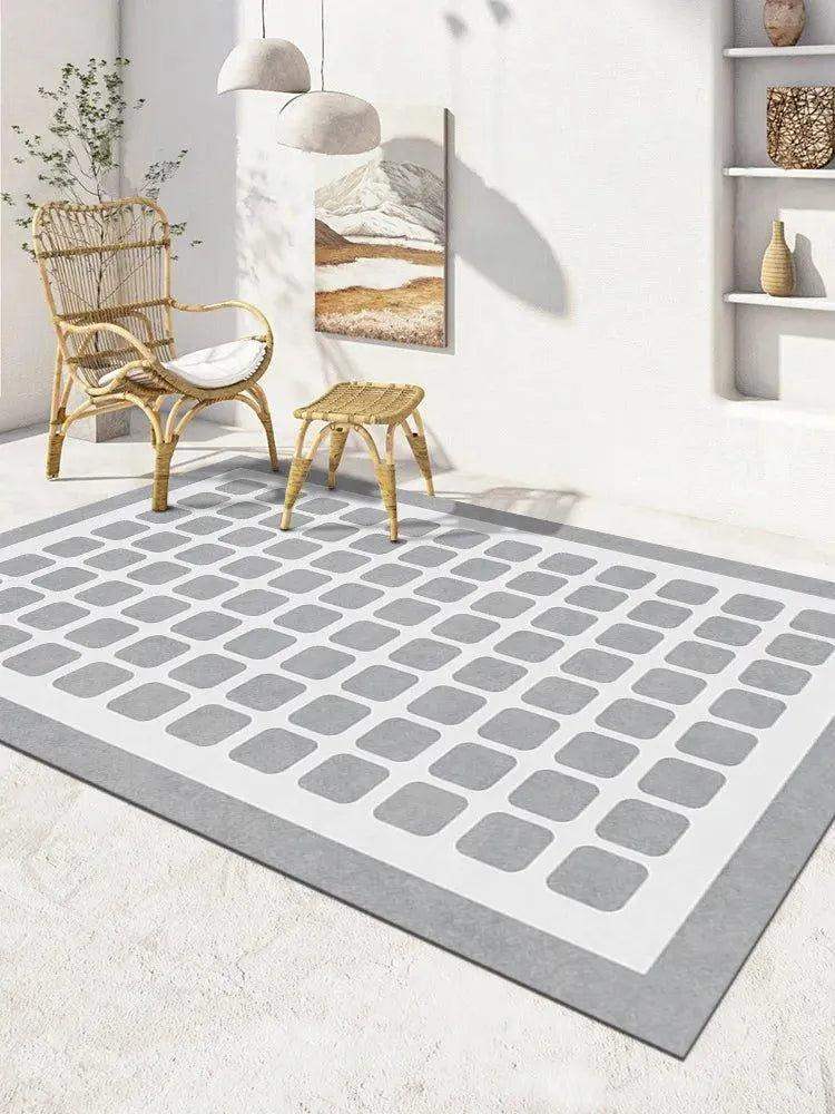 Checkerboard Pattern Home Decor Carpet │ Modern Geometric Decorative Floor Rug - Besontique Home