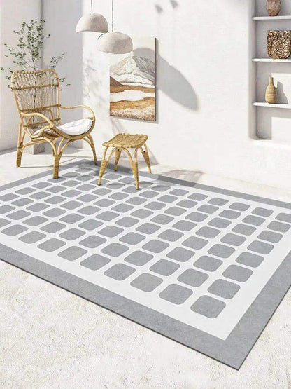Checkerboard Pattern Home Decor Carpet │ Modern Geometric Decorative Floor Rug - Besontique Home