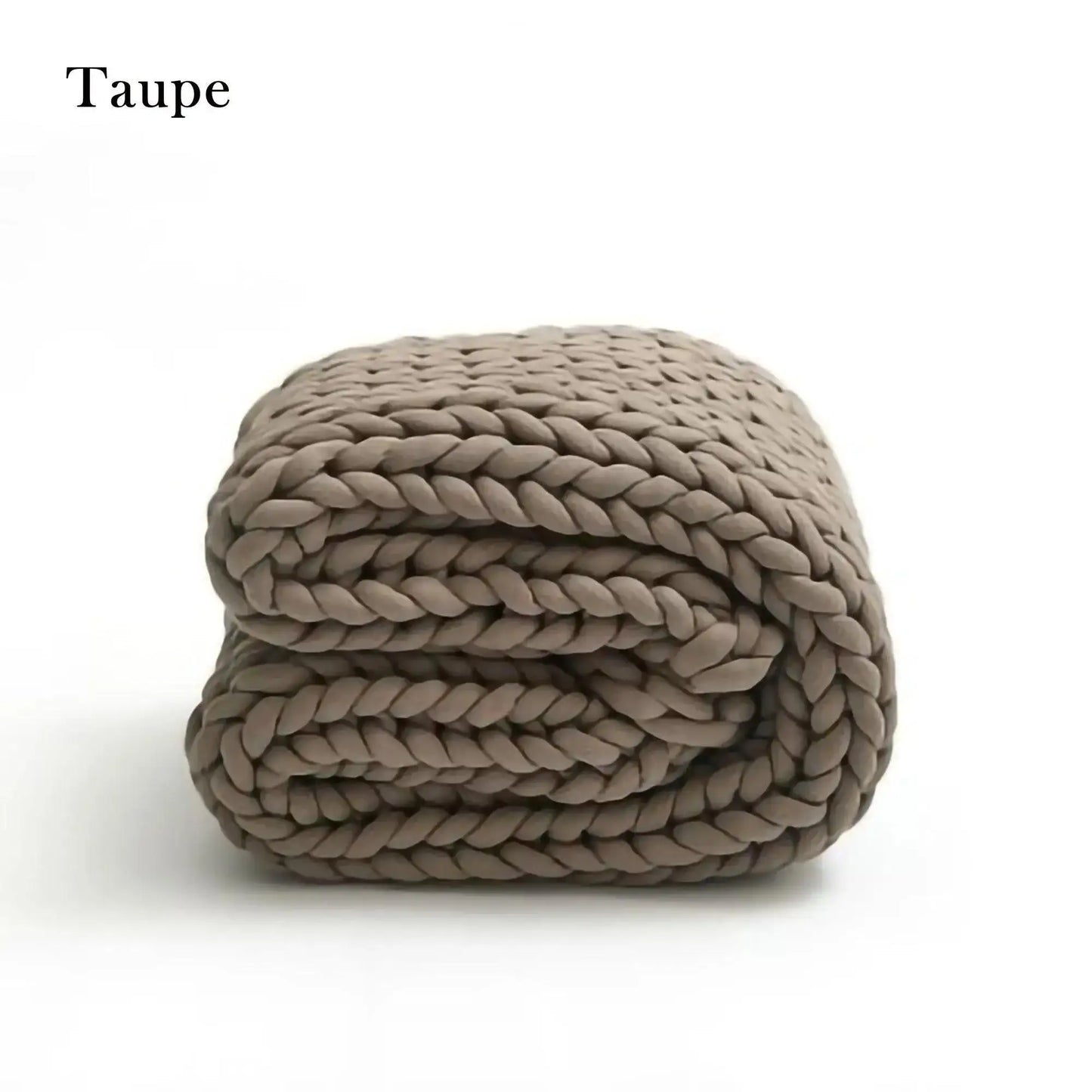 Chunky Knitted Cotton Blanket for Sofa Decor │ New Core-filled Yarn Hand-woven Blanket │ Super Thick Neutral Color Blanket - Besontique Home