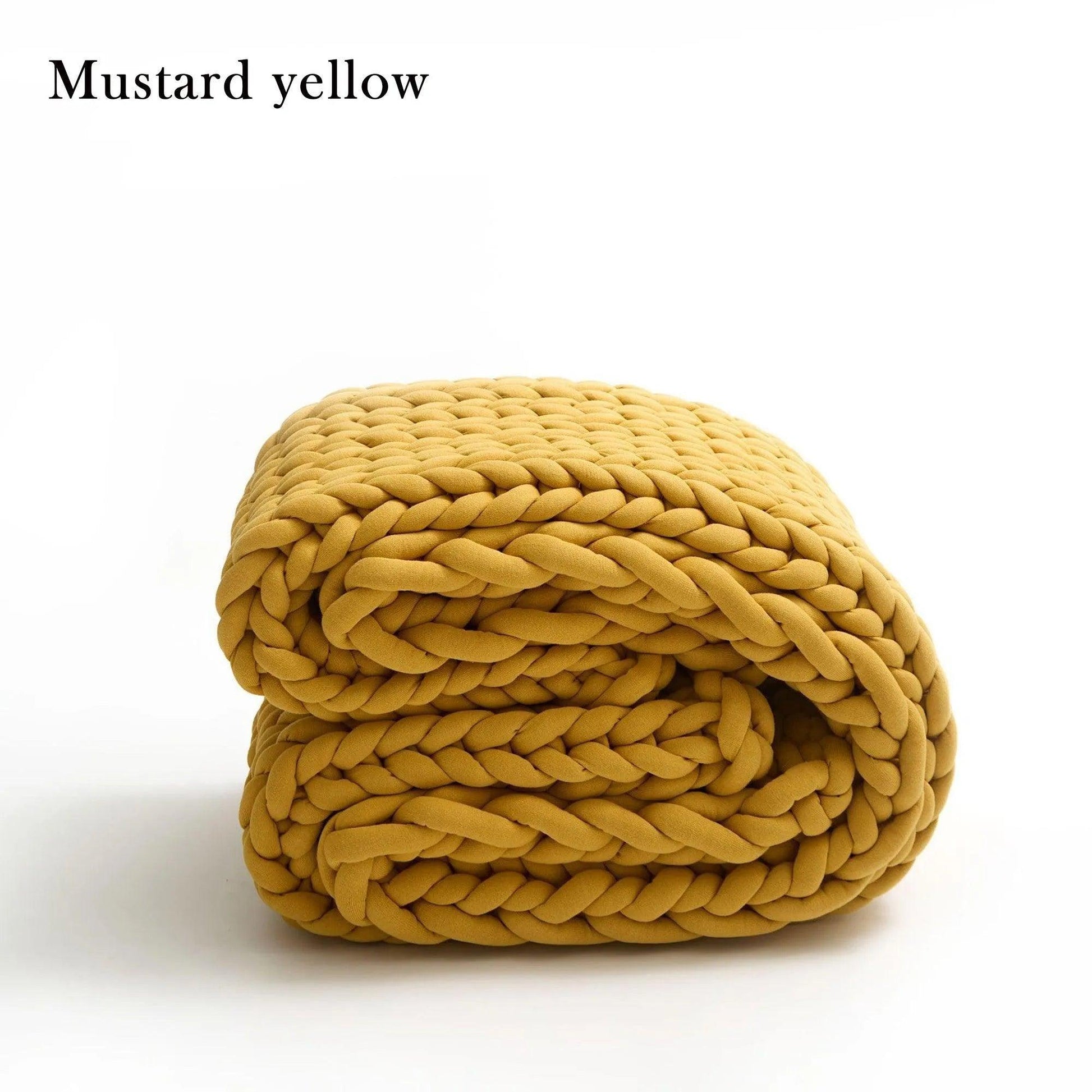 Chunky Knitted Cotton Blanket for Sofa Decor │ New Core-filled Yarn Hand-woven Blanket │ Super Thick Neutral Color Blanket - Besontique Home