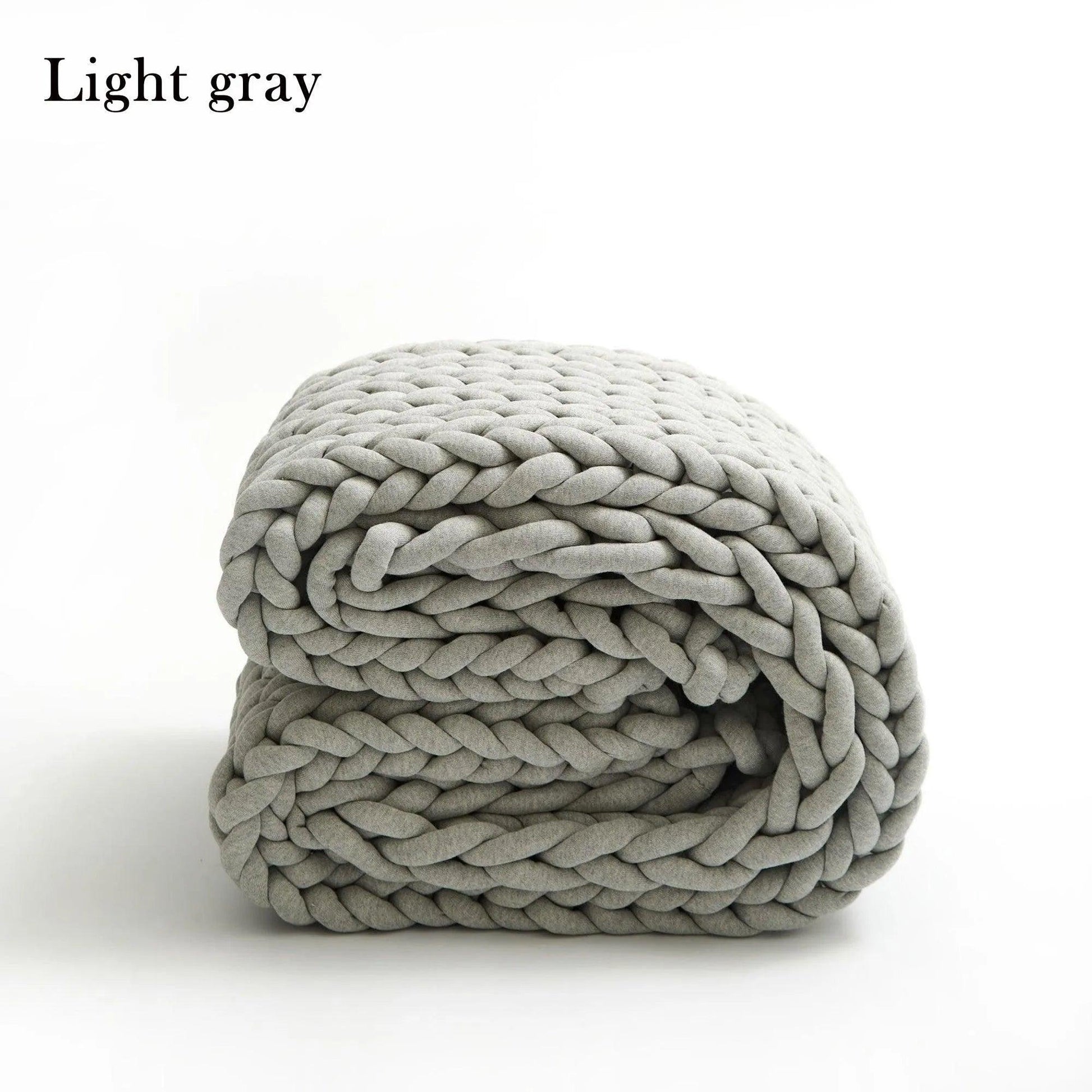 Chunky Knitted Cotton Blanket for Sofa Decor │ New Core-filled Yarn Hand-woven Blanket │ Super Thick Neutral Color Blanket - Besontique Home