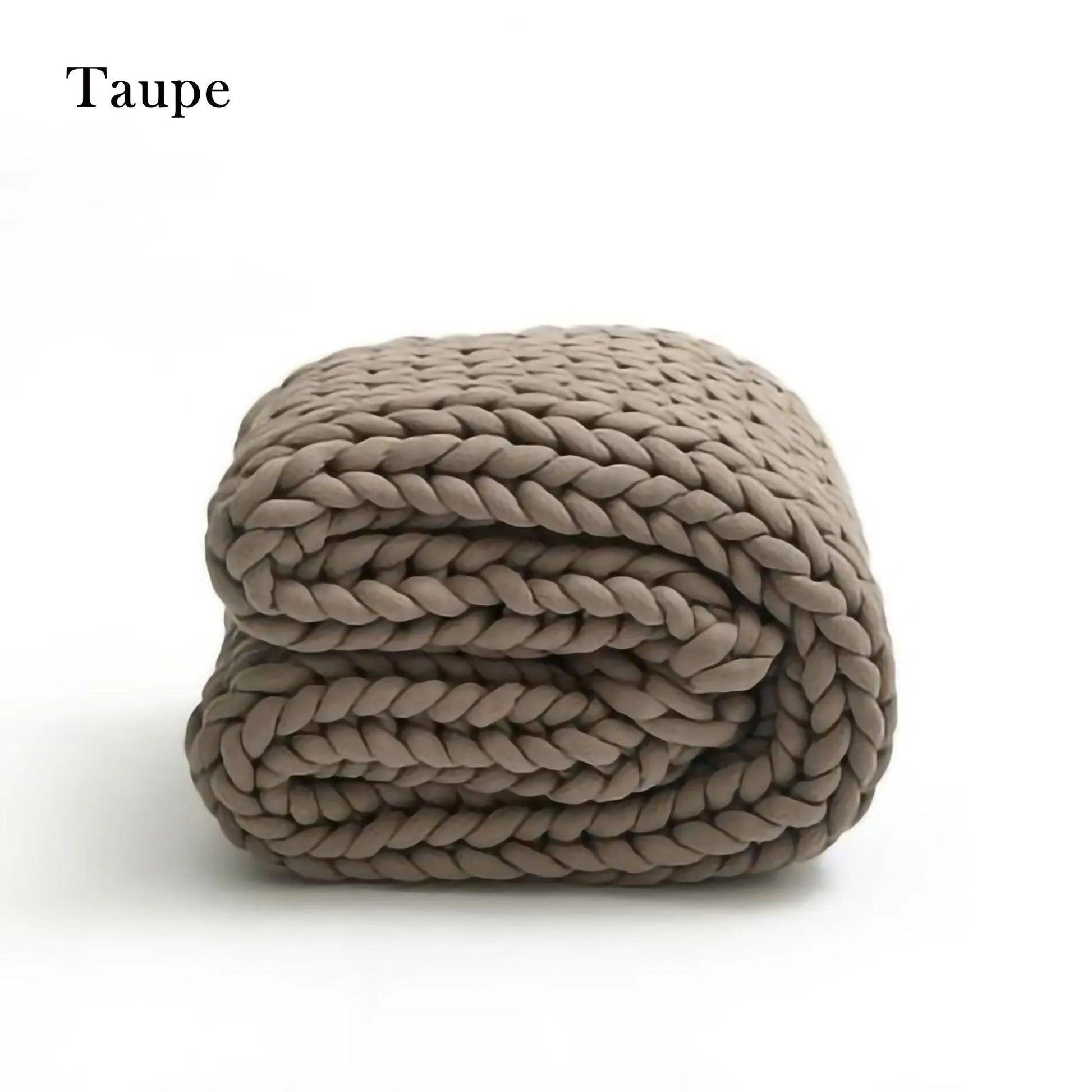 Chunky Knitted Cotton Blanket for Sofa Decor │ New Core-filled Yarn Hand-woven Blanket │ Super Thick Neutral Color Blanket - Besontique Home
