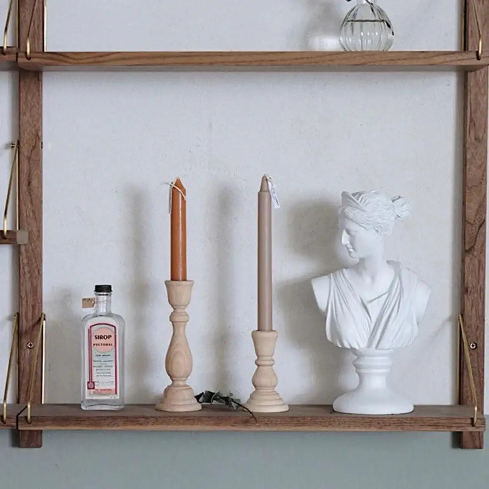 Classic Light Wood Candlesticks Candle Holder Set │ Modern Retro Vintage Candle Stand - Besontique Home