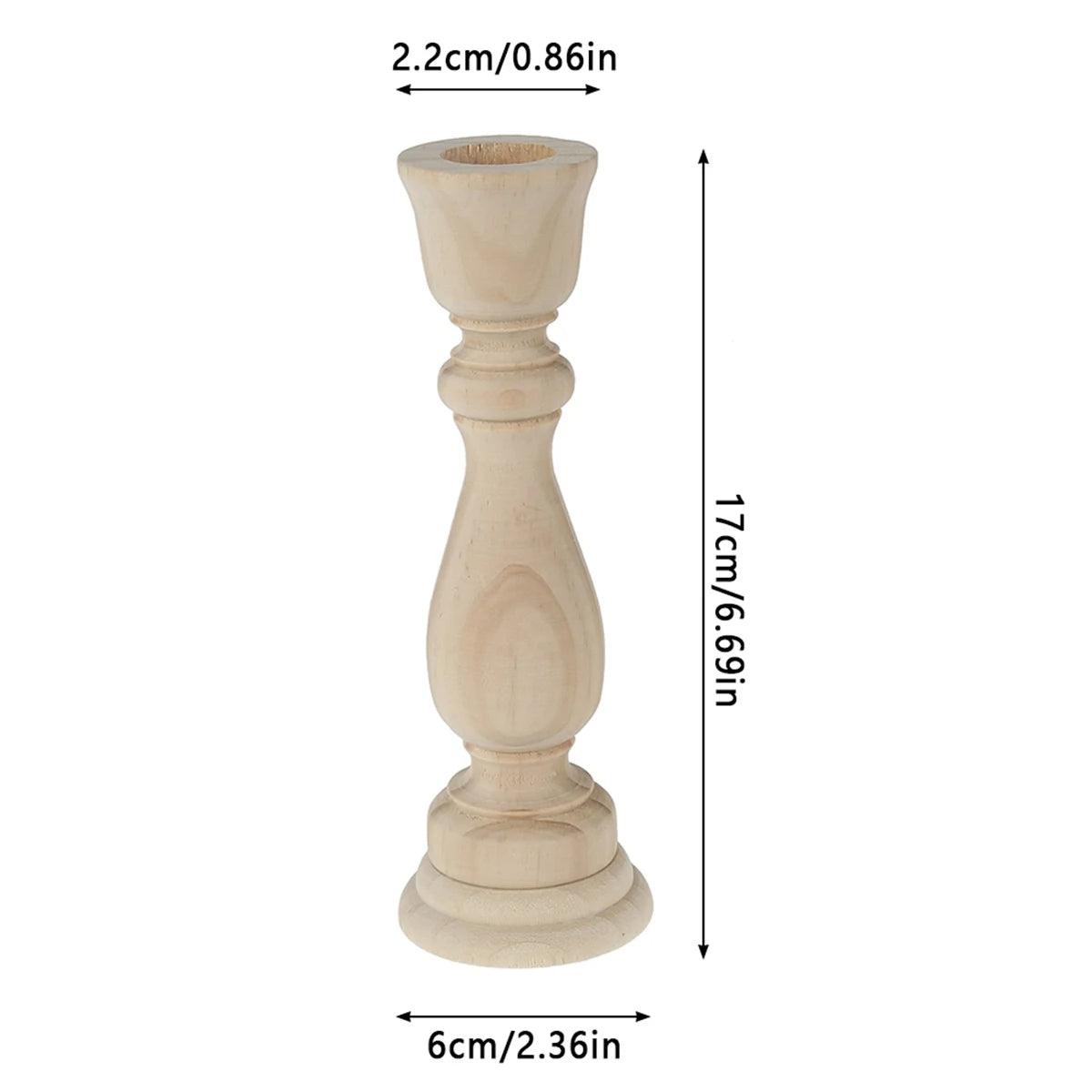 Classic Light Wood Candlesticks Candle Holder Set │ Modern Retro Vintage Candle Stand - Besontique Home