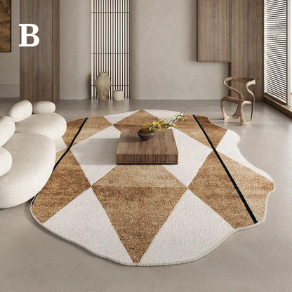 Classical Post-Modern Neutral Tone Irregular Carpet │ Modern Retro American Large Area Carpet Rug - Besontique