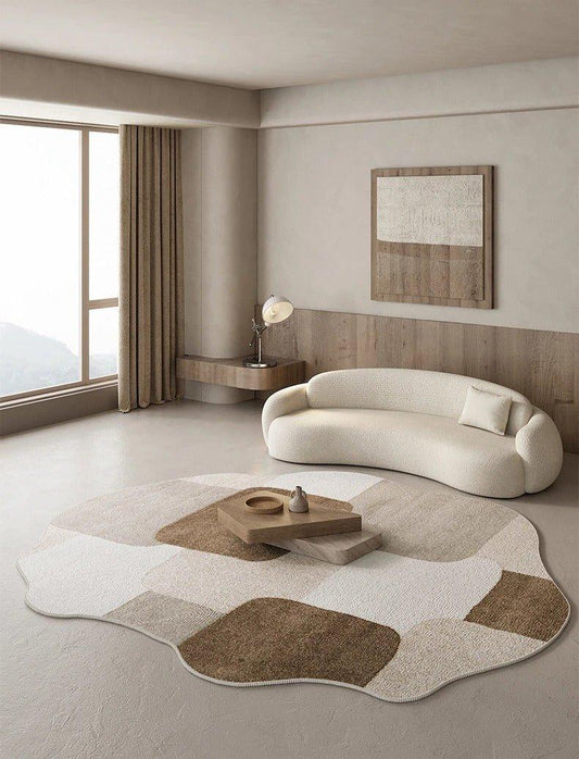 Classical Post-Modern Neutral Tone Irregular Carpet │ Modern Retro American Large Area Carpet Rug for Living Room Bedroom - Besontique
