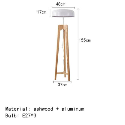 Classical Wood Solid Floor Lamp │ Modern Art Deco LED Tripod Home Standing Light - Besontique