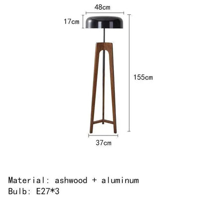 Classical Wood Solid Floor Tripod Lamp - Besontique Home