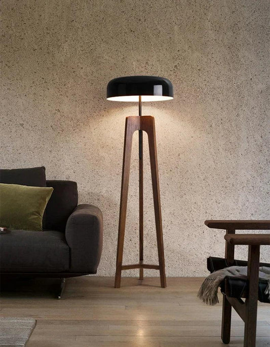 Classical Wood Solid Floor Tripod Lamp - Besontique Home